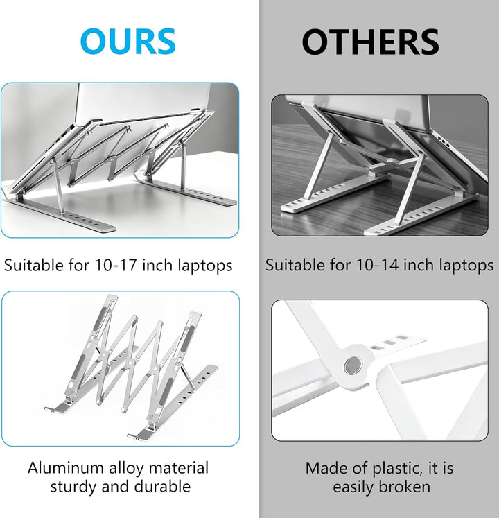 Laptop ständer aus Aluminium,Faltbarer,belüfteter Halter,laptopständer höhenverstellbar,Ergonomisch