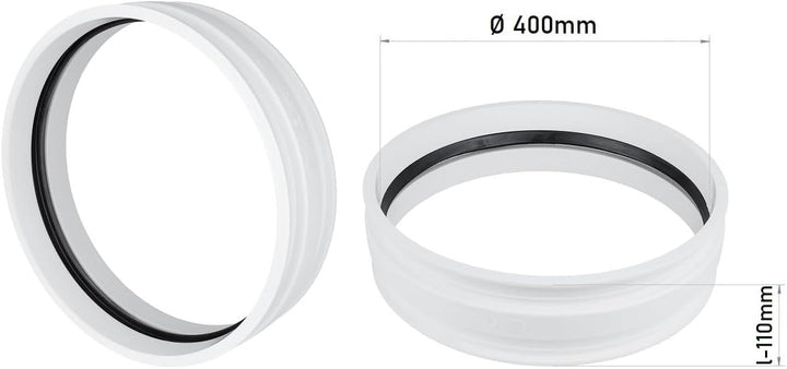 Schachtfutter Ø DN400 Schachtdurchführung Wanddurchführung Deckendurchführung Weiss DN400 (Ø400mm)/L