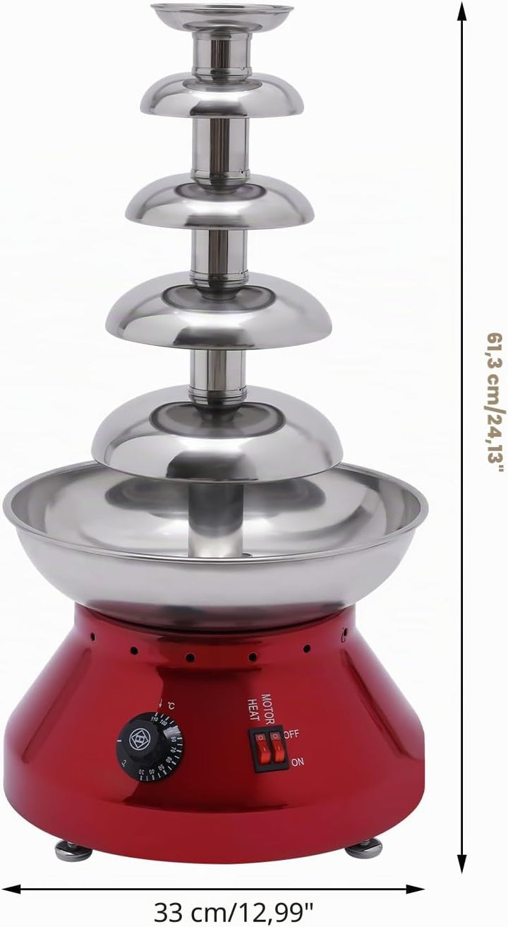 5 Ebenen Schokolade Brunnen 7 lb Kommerzielle heisse Schokolade Grosse Kapazität Edelstahl Schokolad