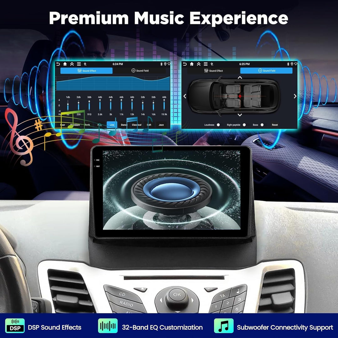 [4+64G] Android Radio für Ford Fiesta 2009-2017: 9 Zoll Incell HD Touchscreen Fiesta Autoradio mit D
