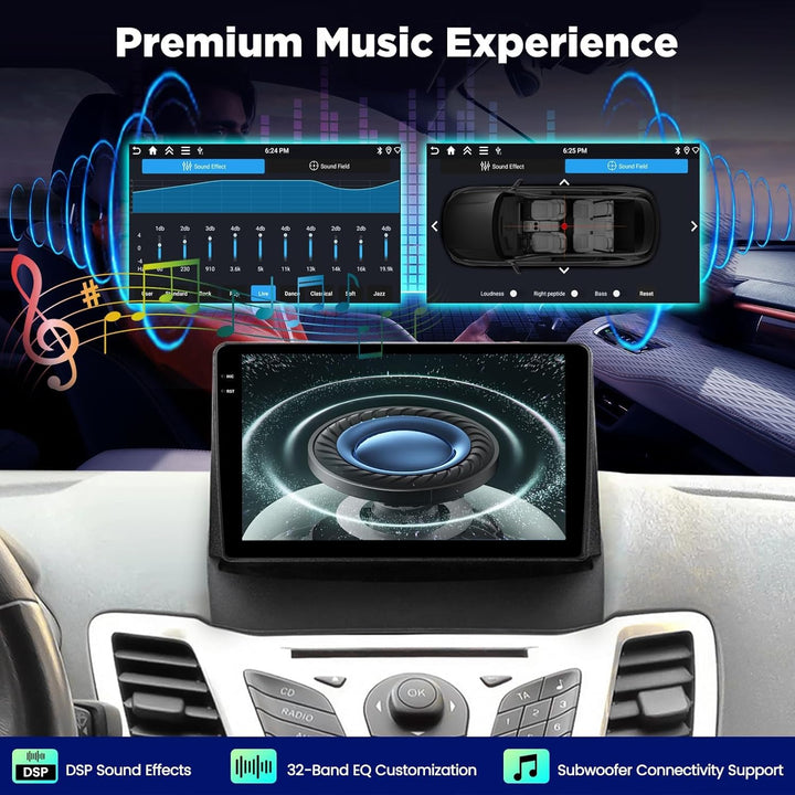 [4+64G] Android Radio für Ford Fiesta 2009-2017: 9 Zoll Incell HD Touchscreen Fiesta Autoradio mit D