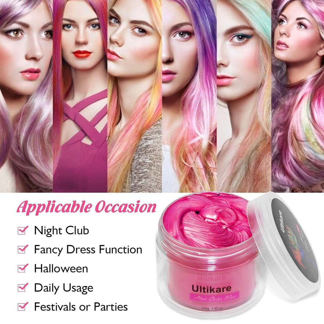Haarfarbe Wachs,Ultikare Temporäre Haarfärbemittel, Instant Hair Dye Cream Mud Washable Natürliche H