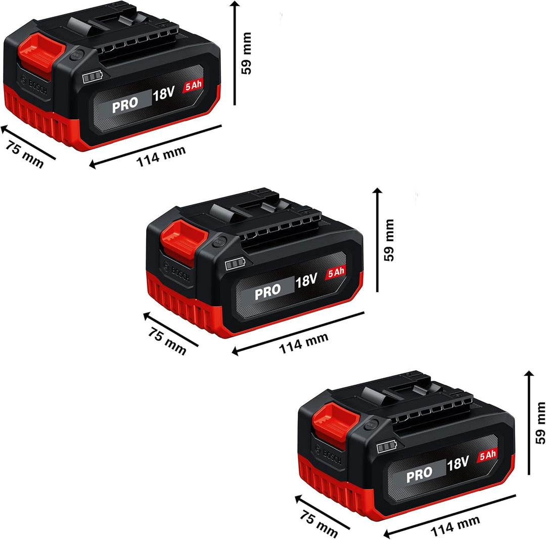 Bosch PRO 18V System Combo-Kit: GSB 18V-65, GBH 18V-22, GWS 18V-11, 3x GBA 5.0Ah, GAL 12V/18V-80, M-
