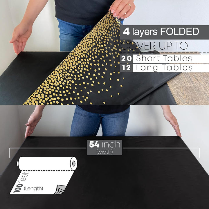 Neatiffy 137 cm x 30 m Einweg-Tischdecke aus Kunststoff, Party-/Bankett-Tischdecke, Tischdecken für