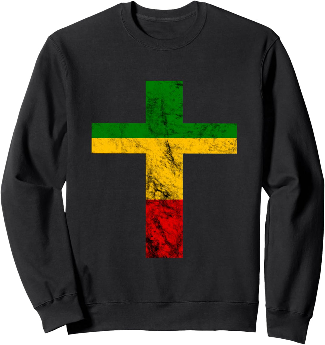 Rasta Reggae Jesus Kreuz Glaube Reggaeton Rastafari Roots Sweatshirt