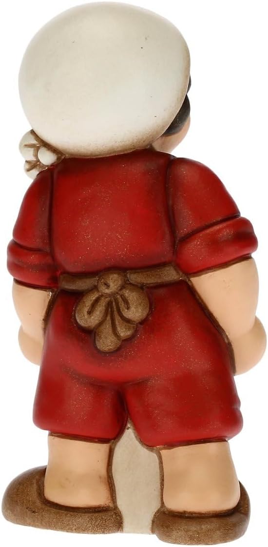 THUN - Figur Krippe Herren mit Schubkarre - Weihnachtsdekoration Haus - Linie Krippe, rote Variante