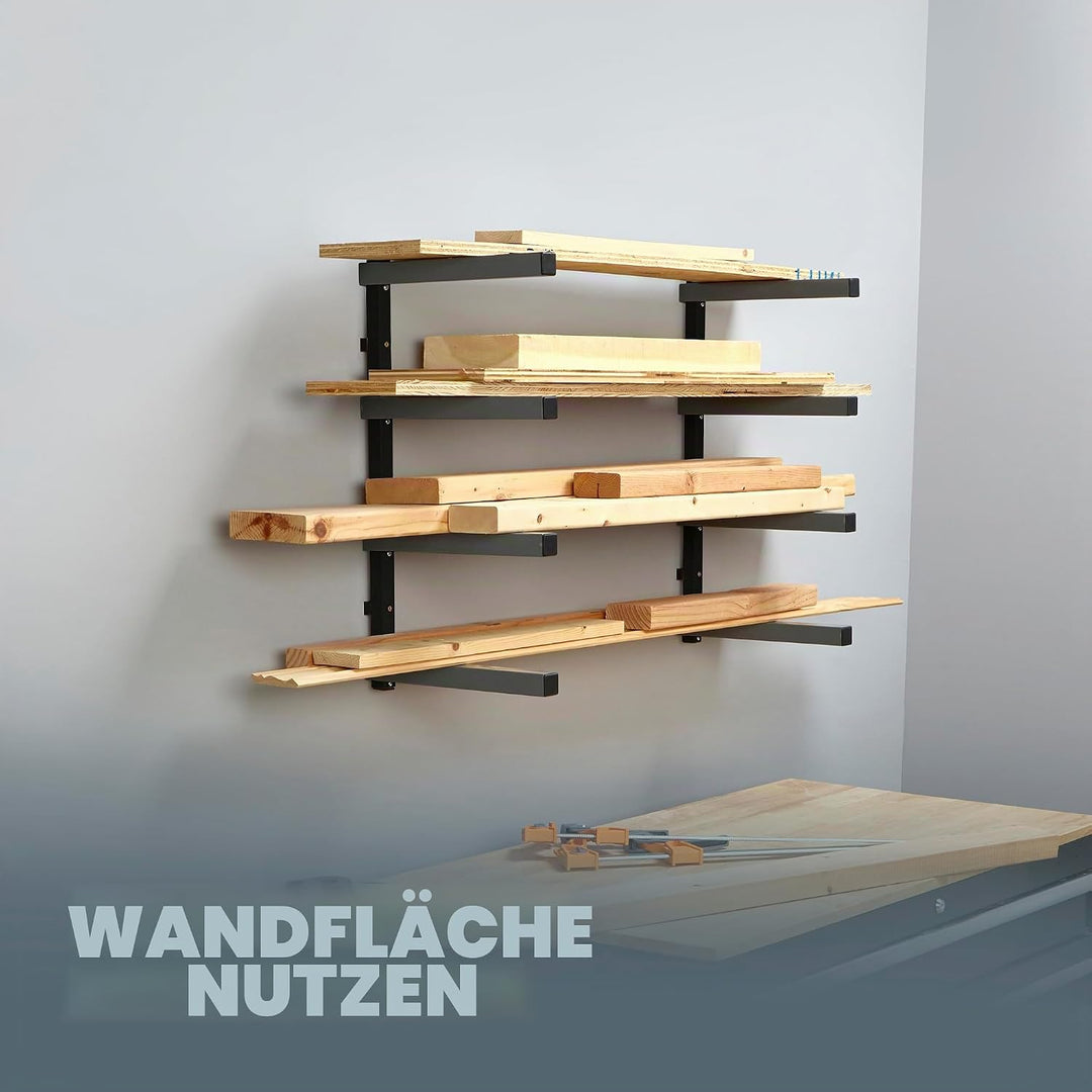 Bora Portamate Holzregal mit 4 Ebenen, Holzregal und Garagenwandaufbewahrung für den Innen- und Auss