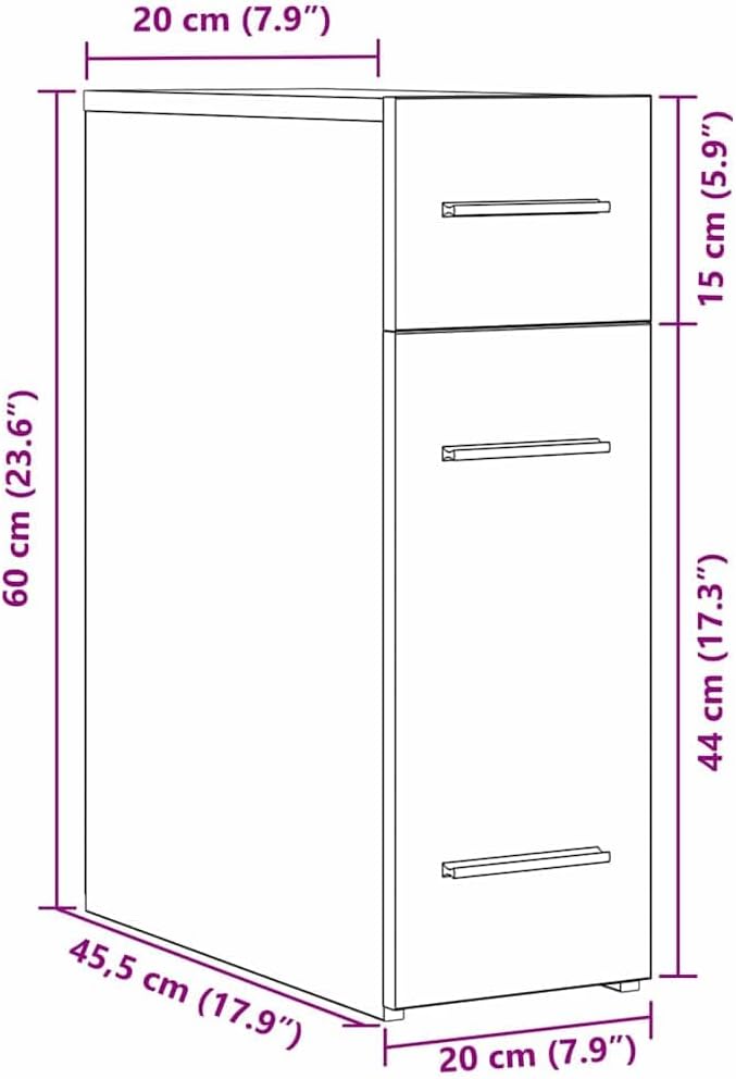 vidaXL modernes Sideboard mit Alter Holzoberfläche, 3 geräumige Schubladen, effektive Aufbewahrungsl