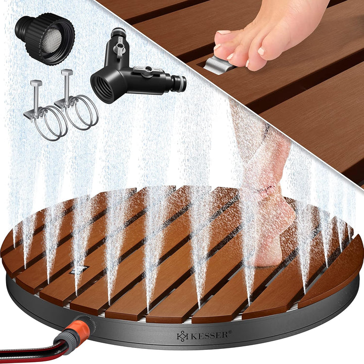 KESSER® Gartendusche Bodendusche Aussendusche Saunadusche Campingdusche Ø 70 cm Rund Fontänenhöhe bi