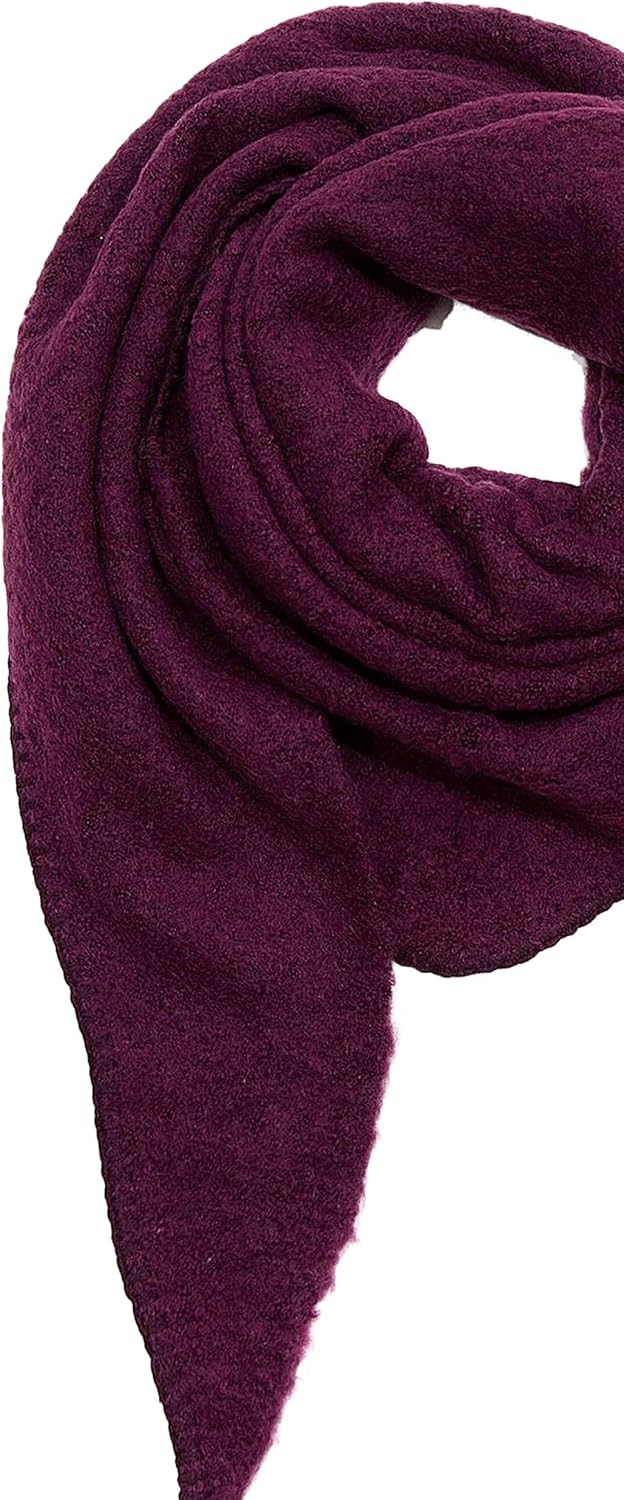 Faera XXL Dreieckstuch Bouclé elastisch weiches cozy Material Einheitsgrösse Weinrot, Einheitsgr