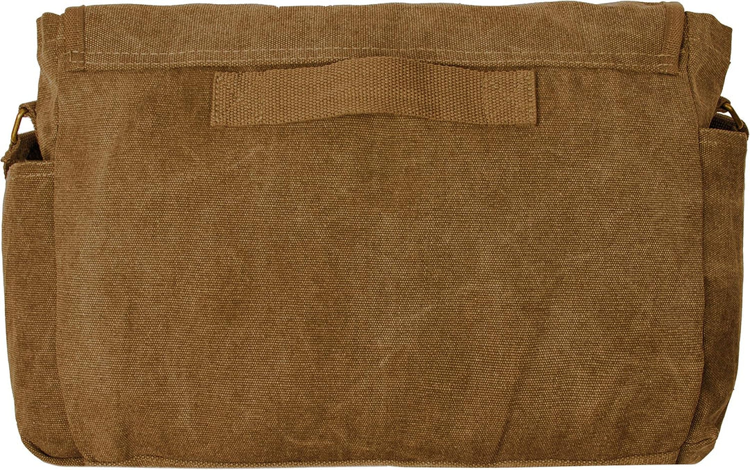 Sweetbriar Classic Vintage Messenger Bag - Original Heavyweight Cotton Canvas Shoulder Bag with Upgr