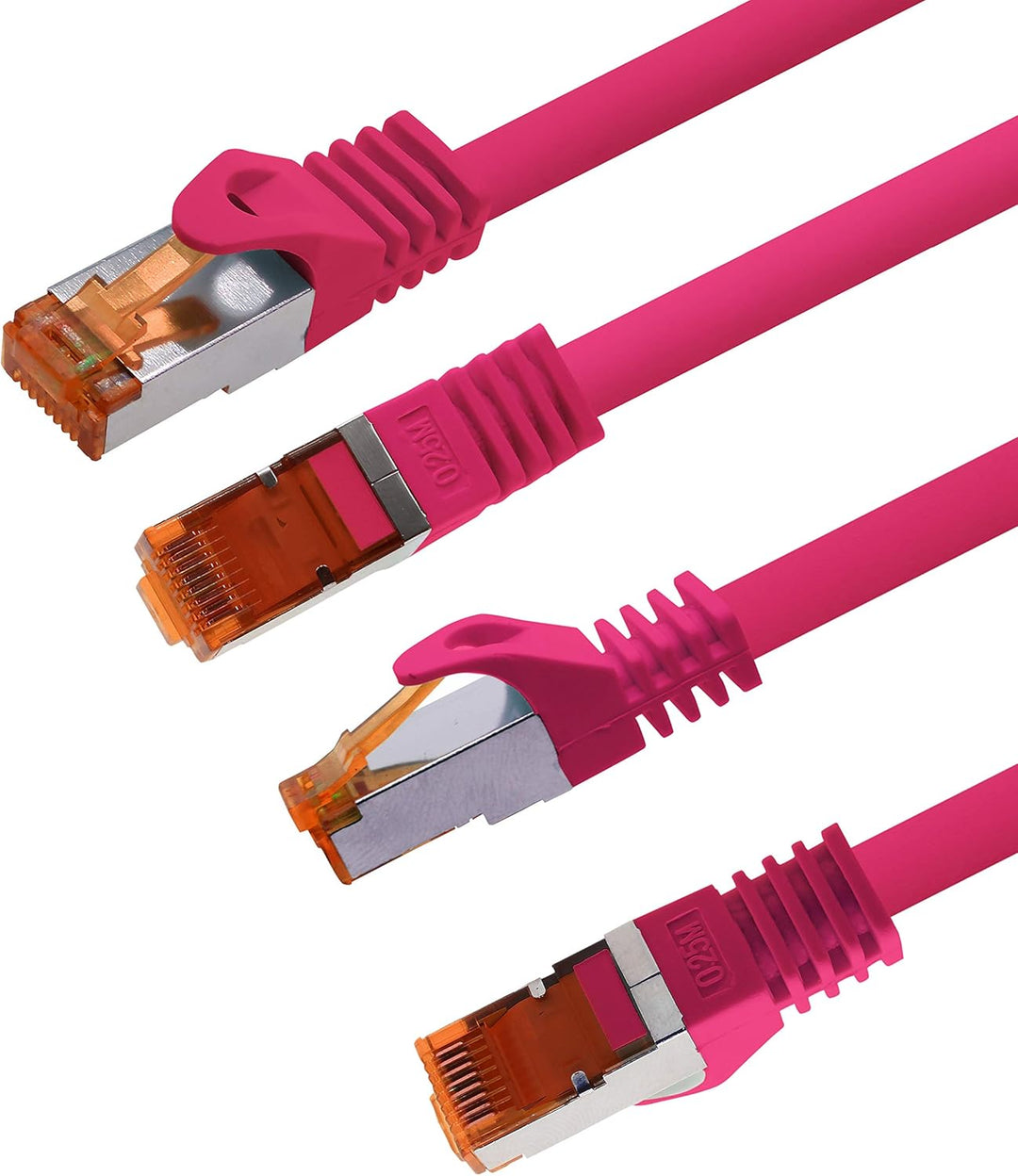 1aTTack.de 10m - Cat.7 Netzwerkkabel Magenta - 5 Stück Gigabit Ethernet LAN Kabel 10000 Mbit s Patch