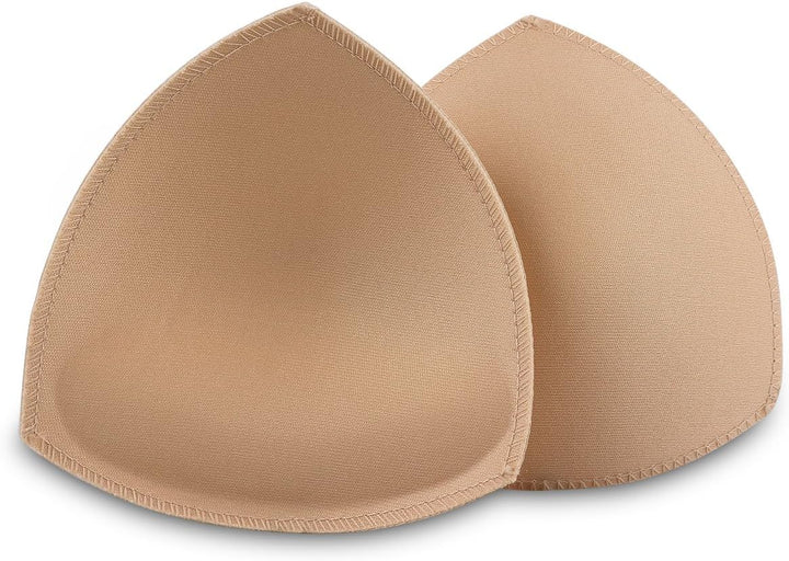 SERMICLE BH Pad Einlagen 4 Paar, BH Pads genäht gepolstert für Sport BH A/B oder C/D, D/E Cup Beige