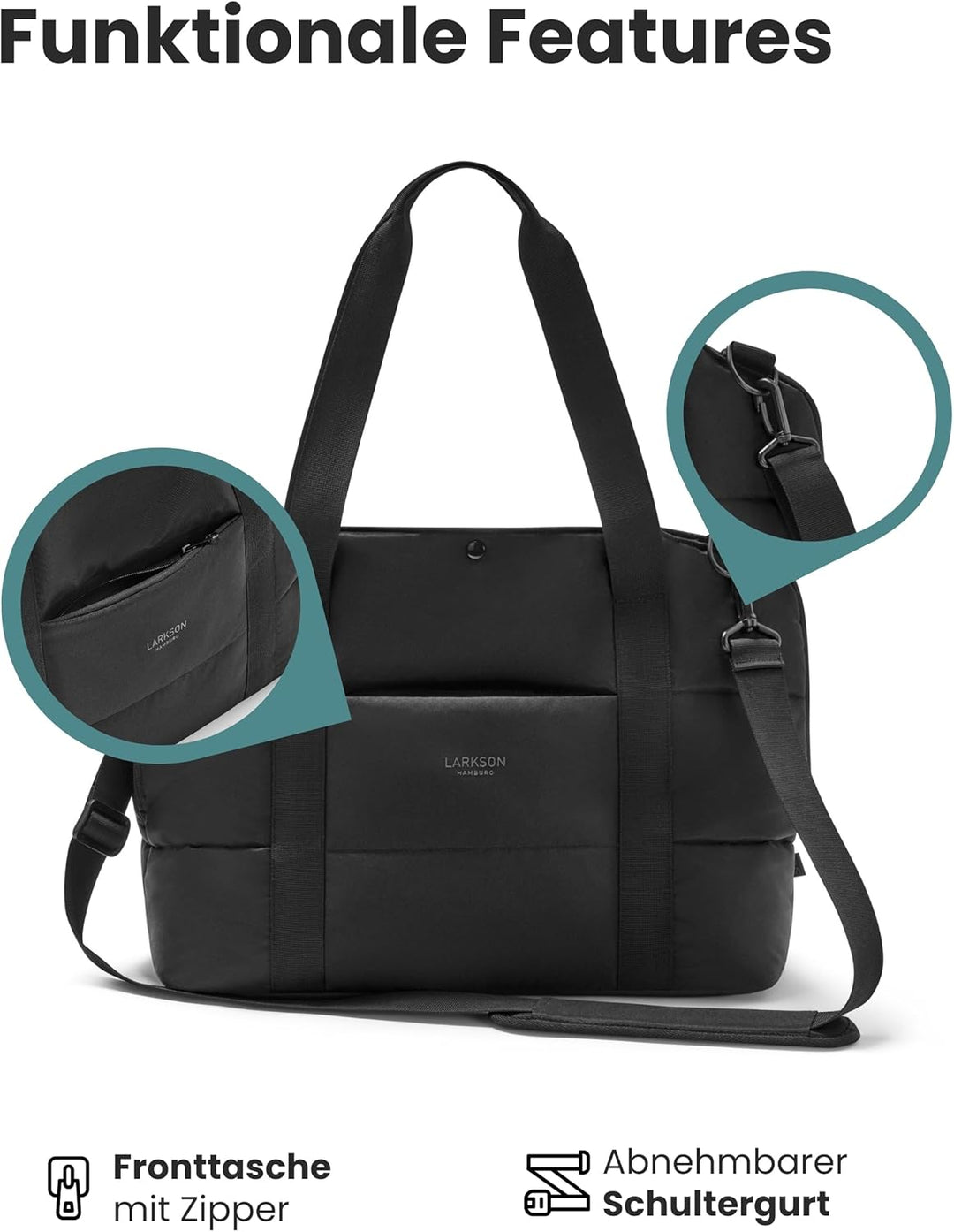 Larkson Hundetragetasche Schwarz - Frida - Aufklappbare Hundetasche für Kleine Hunde bis 8kg - Trans
