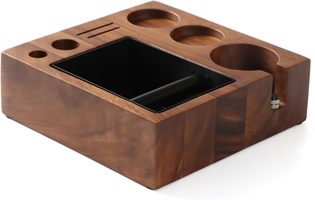 Tamperstation Holz Coffee Tamping Station Tamper Station mit Knock Box, Barista Zubehör,58mm, 58mm