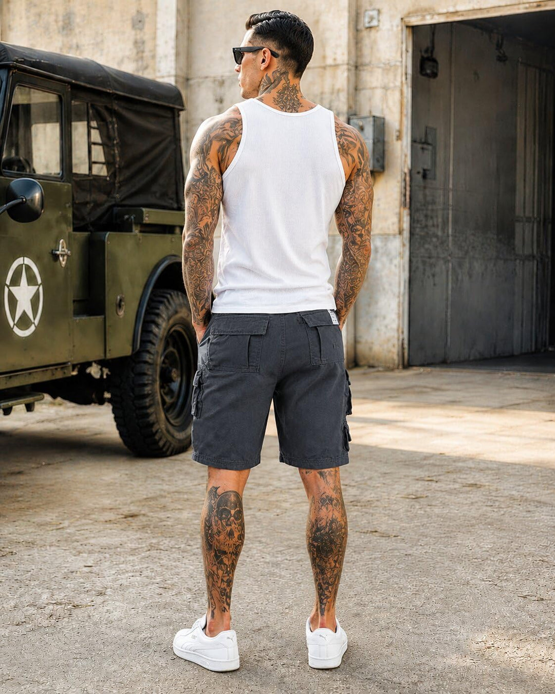 Trooper Herren Cargo Shorts Lightning Edition Bermuda Kurze Hose Vintage (S-7XL) S Anthrazit, S Anth