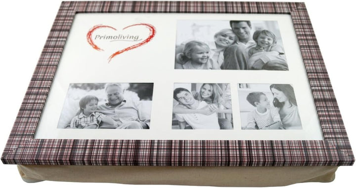 PrimoLiving Knietablett mit Kissen und Fotorahmen kariert P-115, Kariert