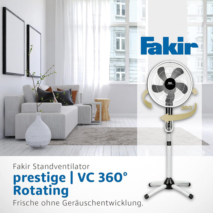 Fakir prestige VC 360° Rotating - Standventilator mit 360° Rotation I Ventilator mit Timer, 3 Geschw