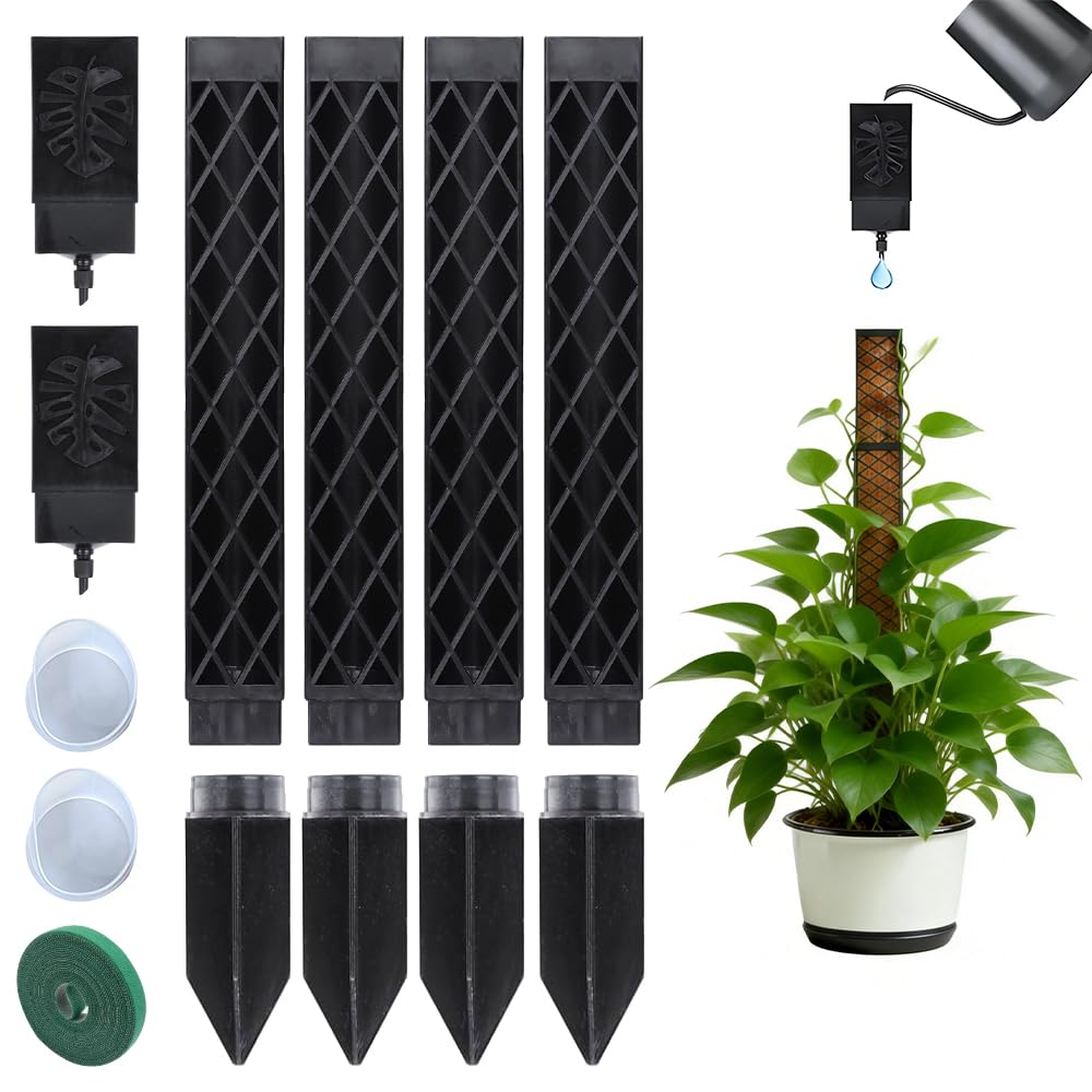 Moosstab für Monstera Rankhilfe Zimmerpflanzen, 4 Pcs Rankhilfe Monstera Pflanzstab Rankstäbe Plasti