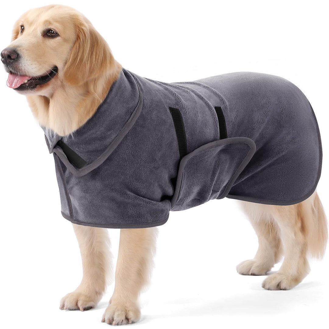 PETTOM Hundebademantel, Bademantel Hund Extra Saugfähig, Hunde Bademantel Mikrofaser Schnelltrockend