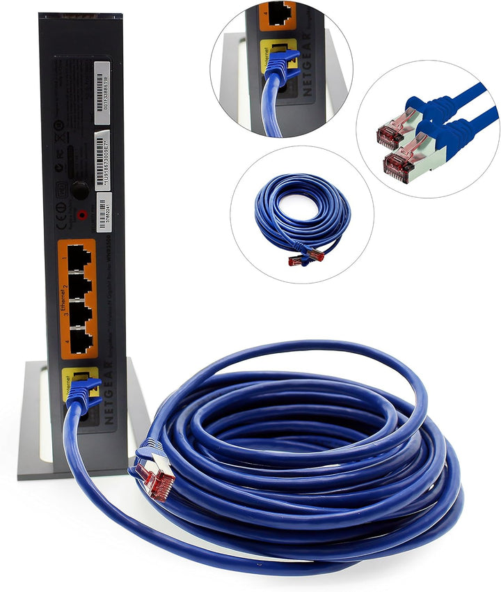 Netzwerkkabel Cat.6 10m blau - 10 x Ethernetkabel Lankabel Cat6 Lan Netzwerk Kabel Sftp Pimf Patchka