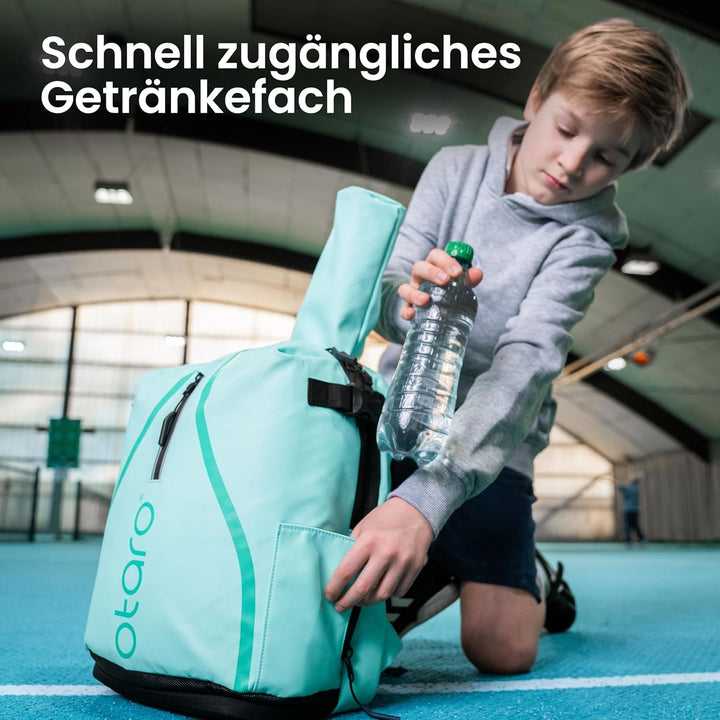 Otaro Tennisrucksack Kinder (19L) | Premium | Inkl. Separierten Schuhfach & Schlägerschutz | Deutsch