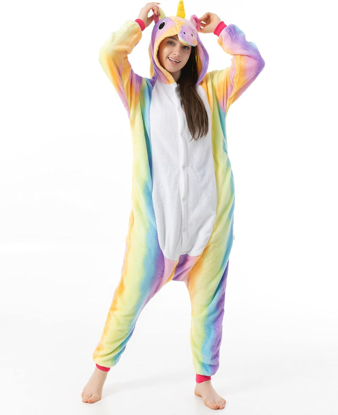 Katara 1744 Jumpsuit, UnisexÊ? Erwachsene, Einhorn Regenbogen, Körpergrösse 165-175cm (L) Einhorn Re