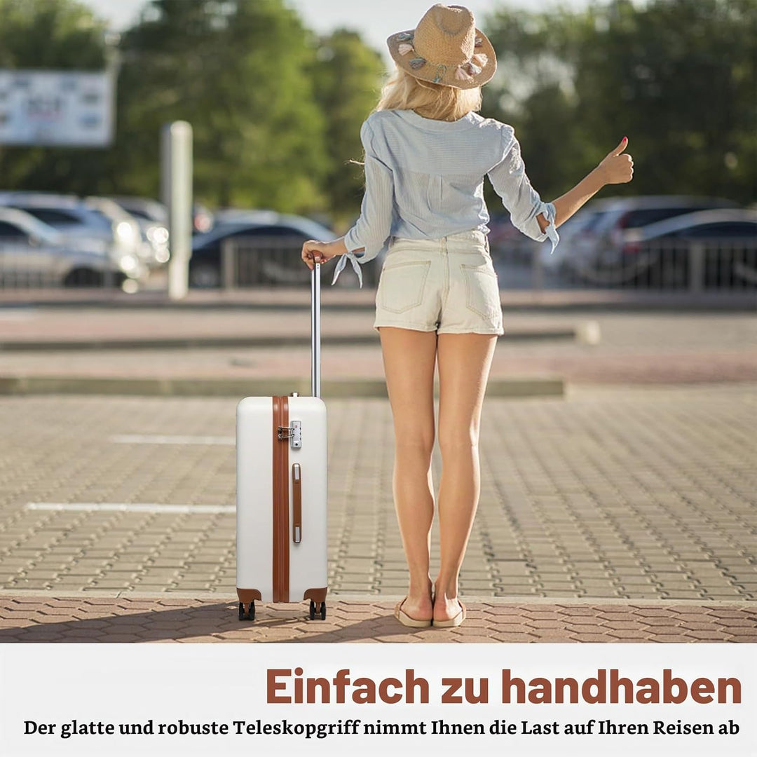 KONO Koffer Trolley Gross Hartschalenkoffer Reisekofferset Koffer Kofferset Gepäck Rollkoffer Schlos