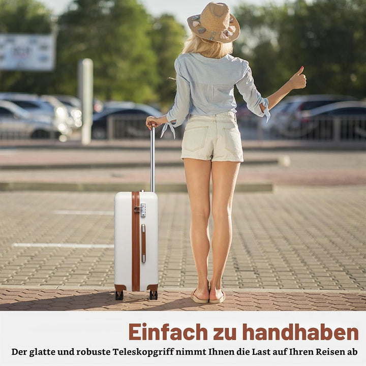 KONO Koffer Trolley Gross Hartschalenkoffer Reisekofferset Koffer Kofferset Gepäck Rollkoffer Schlos