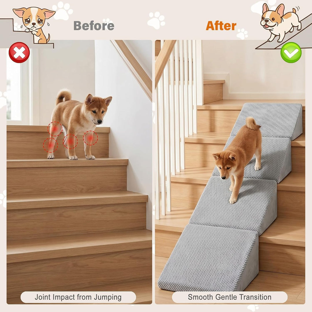 Hunderampe für Treppen, 6 Stück Hundetreppe für Kleine Hunde, Flachwinkel Katzentreppe für älte Katz