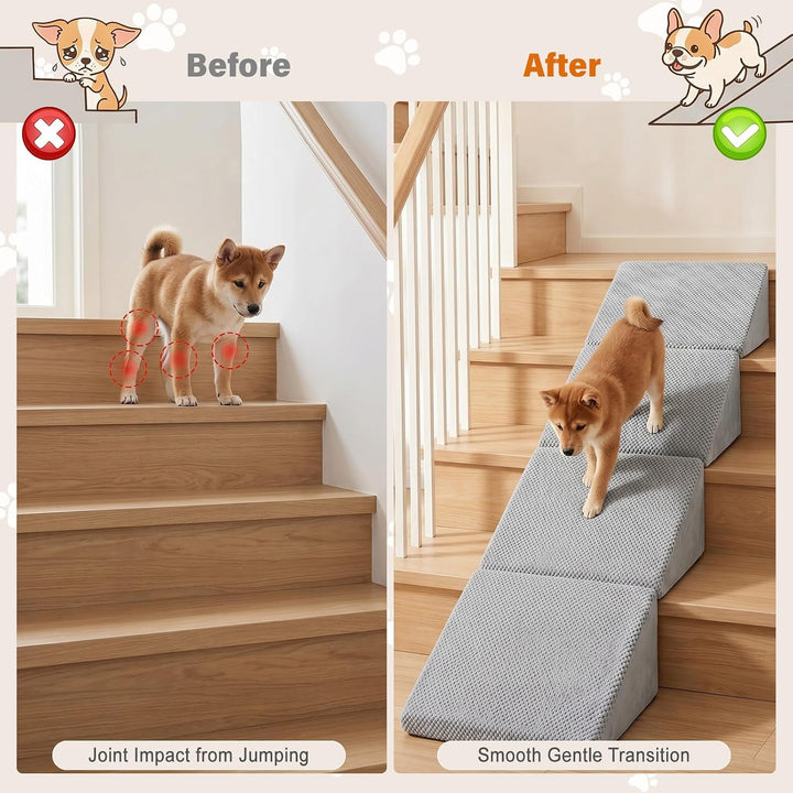 Hunderampe für Treppen, 6 Stück Hundetreppe für Kleine Hunde, Flachwinkel Katzentreppe für älte Katz