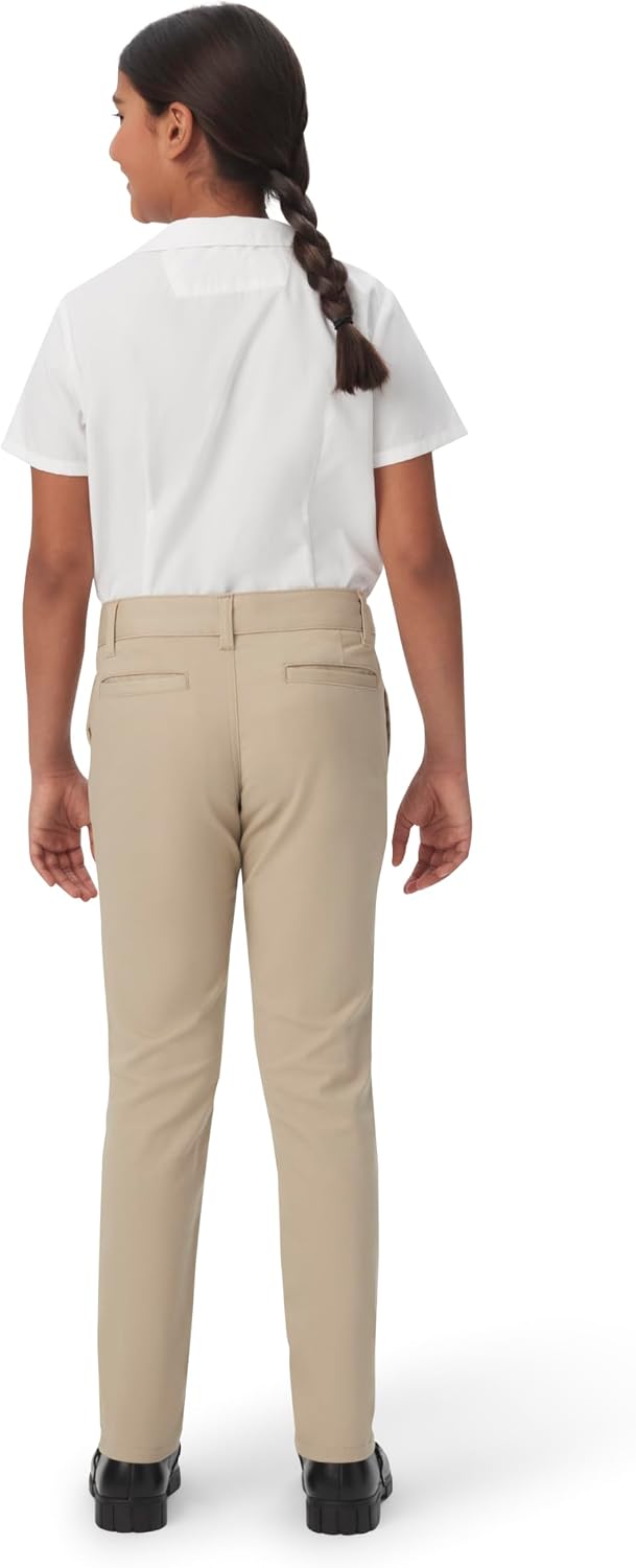French Toast Mädchen-Hose, verstellbare Taille, Stretch-Twill, gerades Bein 4 Jahre Khaki, 4 Jahre K