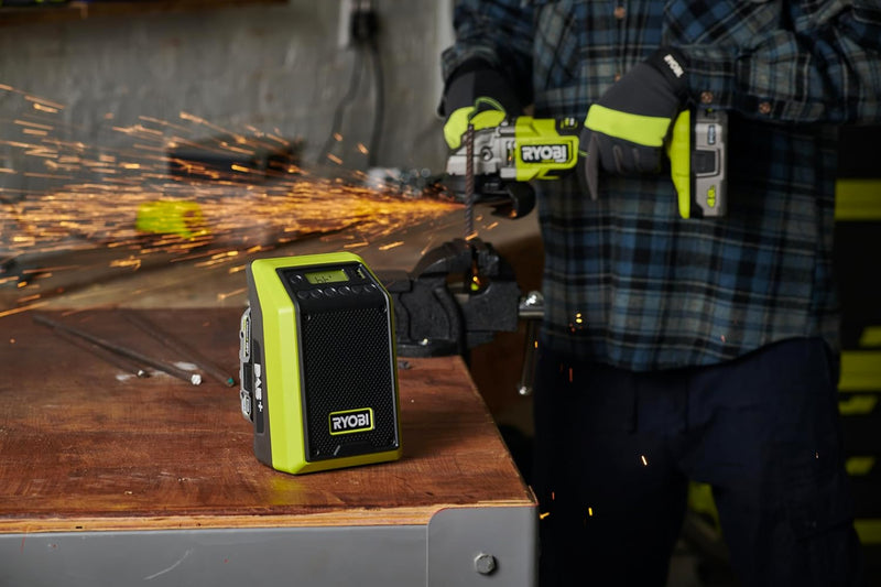 RYOBI 18 V ONE+ Akku-Bluetooth-Radio RRDAB18-0 (DAB-Funktion, Musikstreaming Reichweite von max. 25