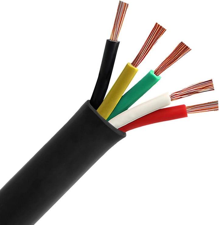 AOHEWEI 5 adriges Anhängerkabel 12V 24V Kfz Wohnwagenkabel 5 x 0,75 mm² rundes dünnwandiges elektris