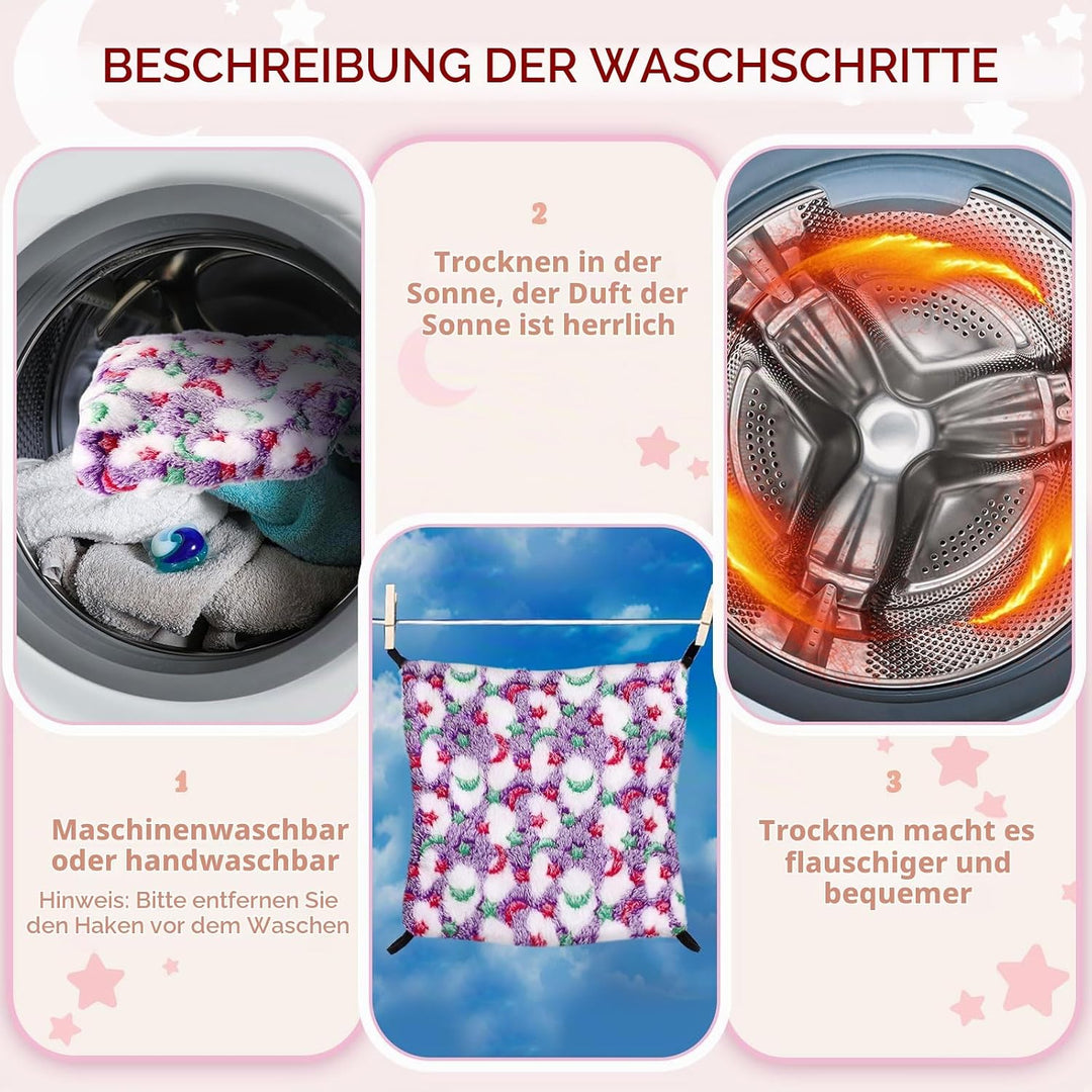4 Stück Meerschweinchen Hängematten für Ratten Frettchen Hängematte für Kleintier Weich Warmes Fleec