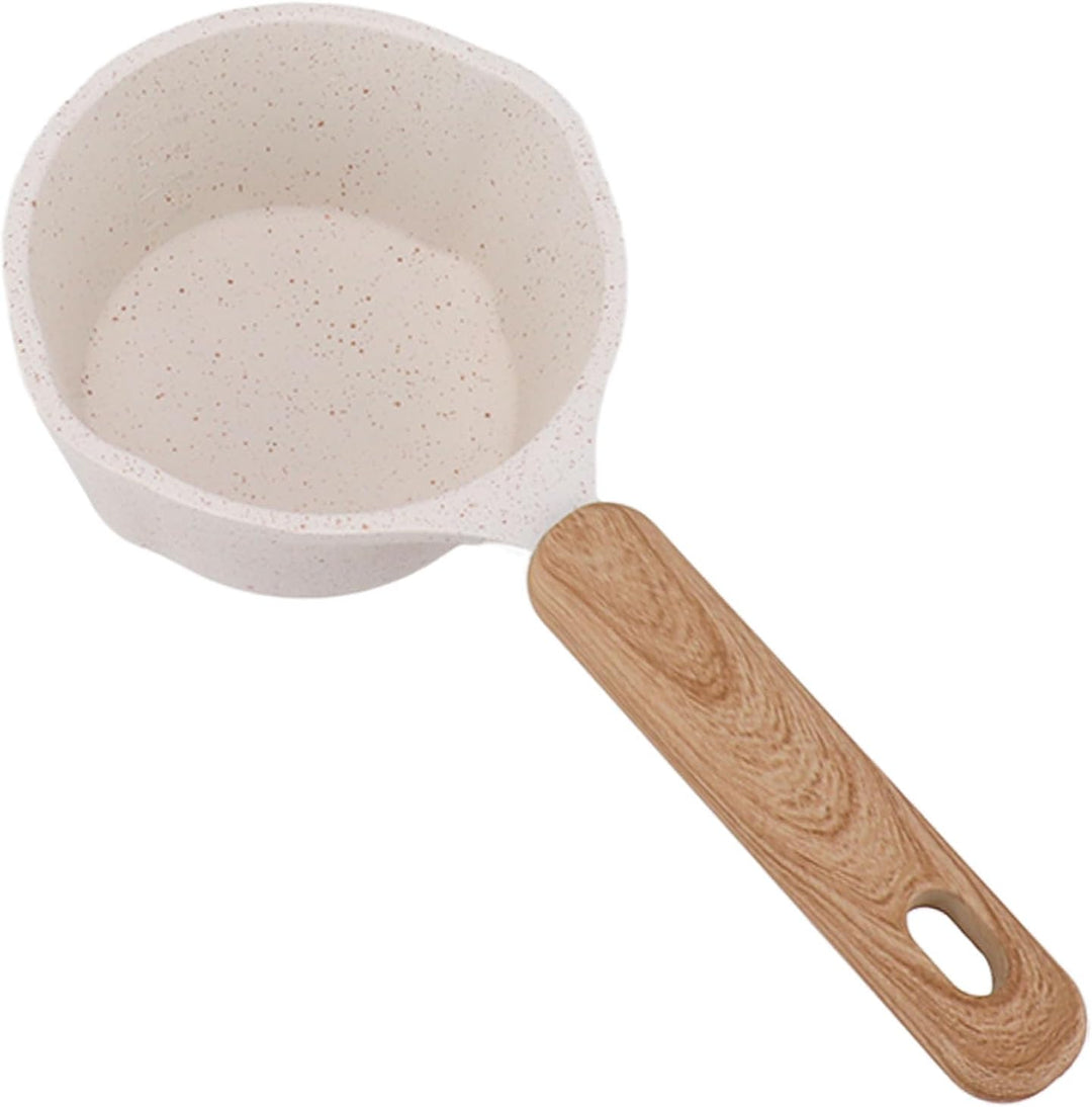 Antihaftbeschichteter Kleiner Topf, Kleiner Weisser Sossentopf, Milchtopf Mit Flachem Boden, Multifu