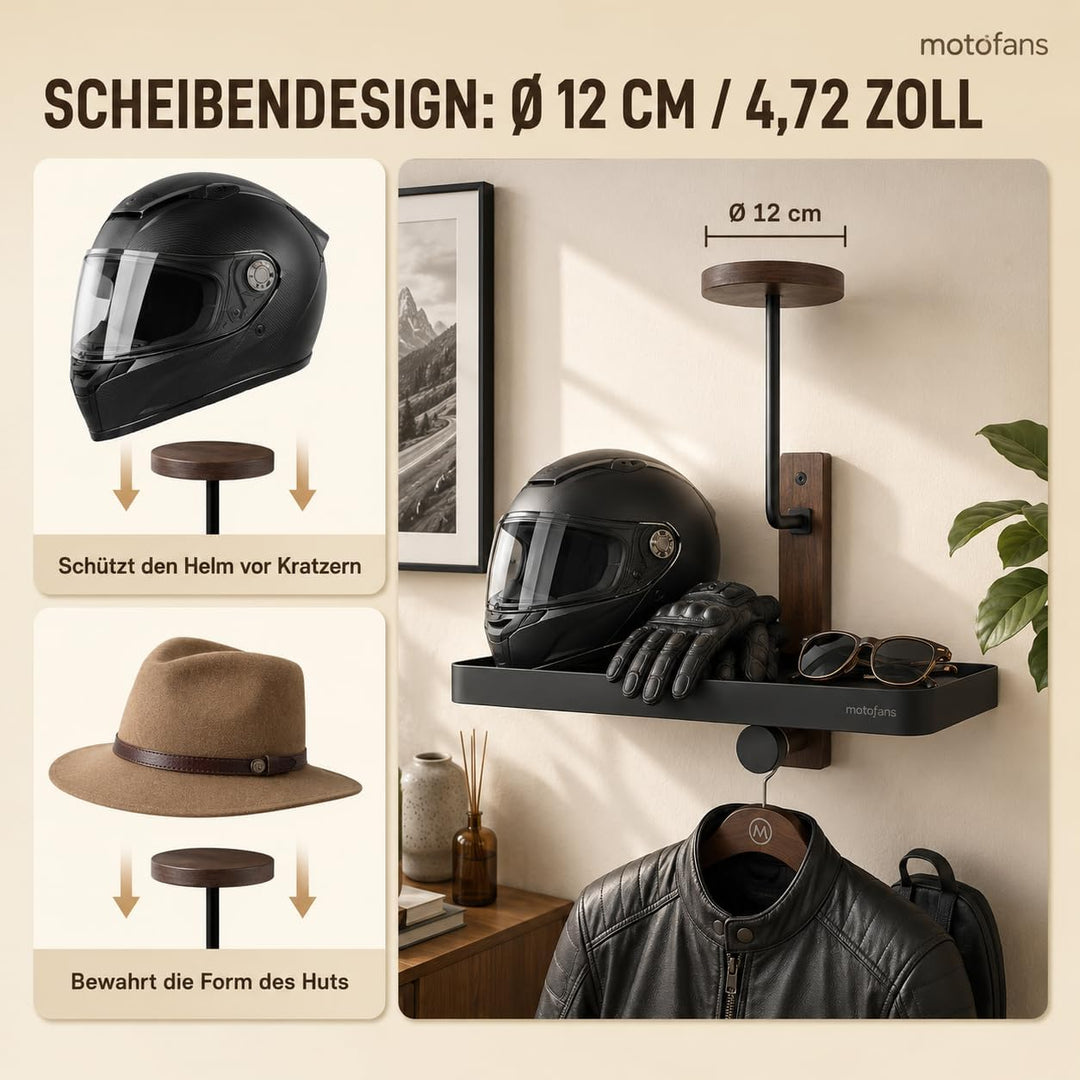 Helmhalterung Wand, Motorrad Garderobe, Motorradhelm Halterung Wand, Geschenke für Motorradfahrer Fu