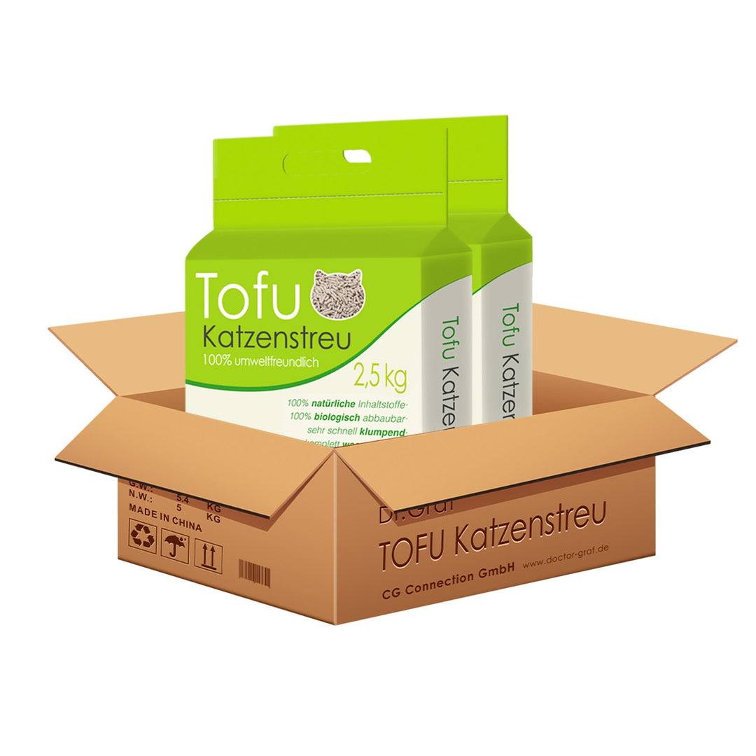 Tofu Katzenstreu, 100% natürlich, Innovative Klumpstreu, geruchsfrei, komplett wasserlöslich， biolog