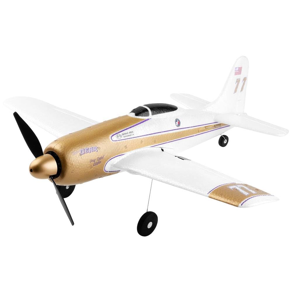 Amewi 24113 AMXFlight F8F Rare Bear 4-Kanal 3D/6G 4CH Airplane, RTF, Weiss-Gold