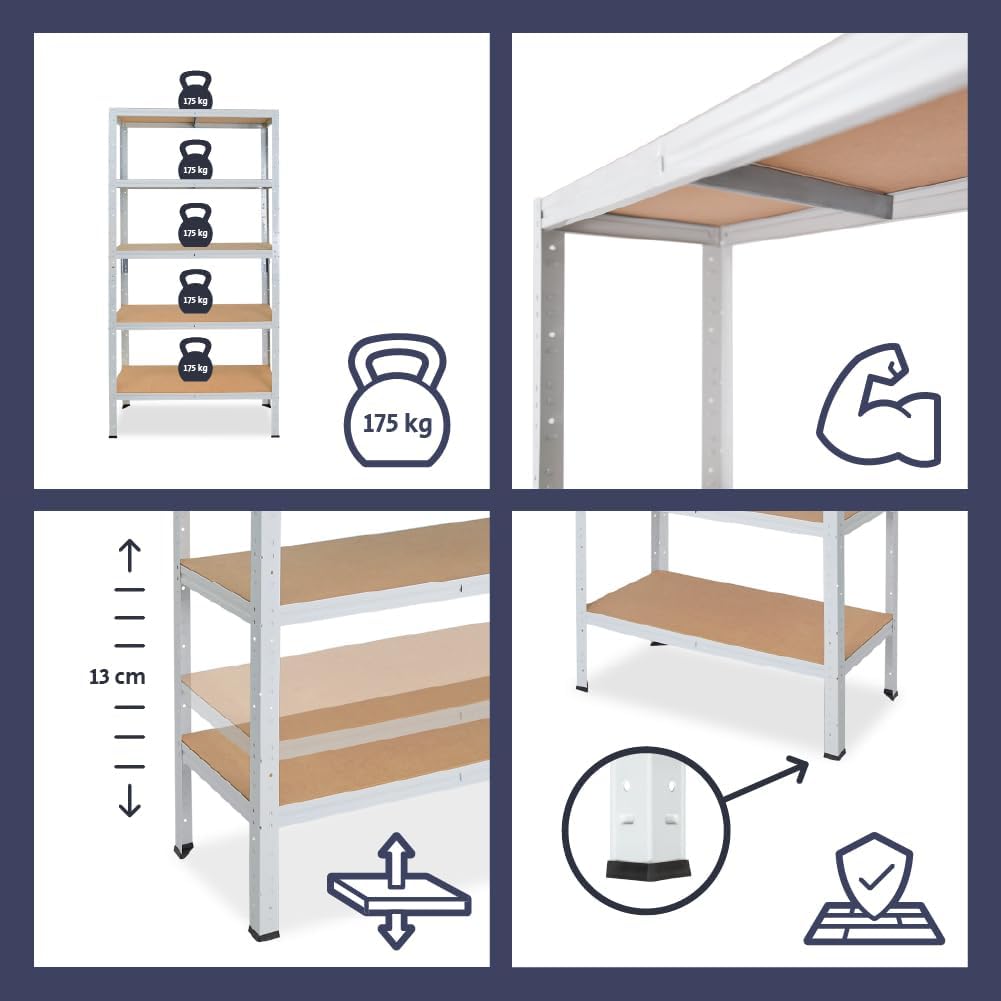 shelfplaza® 100x120x30cm Office Lagerregal Büro Schwerlastregal lichtgrau/Metall Regal Büro mit 3 Bö