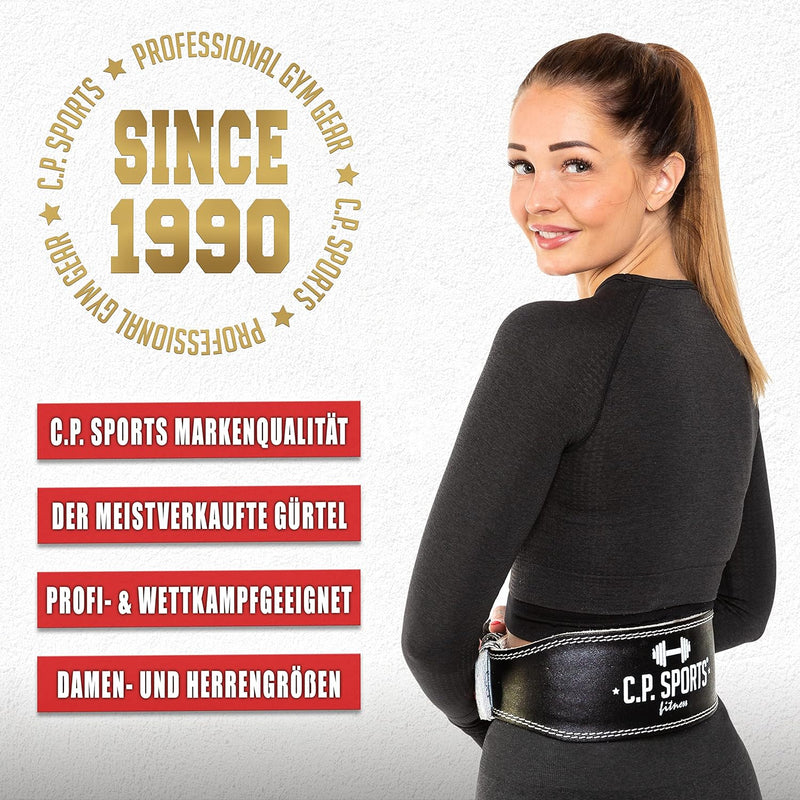 C.P.Sports Gewichthebergürtel XXS - XXXXXXL - Leder - Bodybuilding Gürtel, Trainingsgürtel, Gewichth