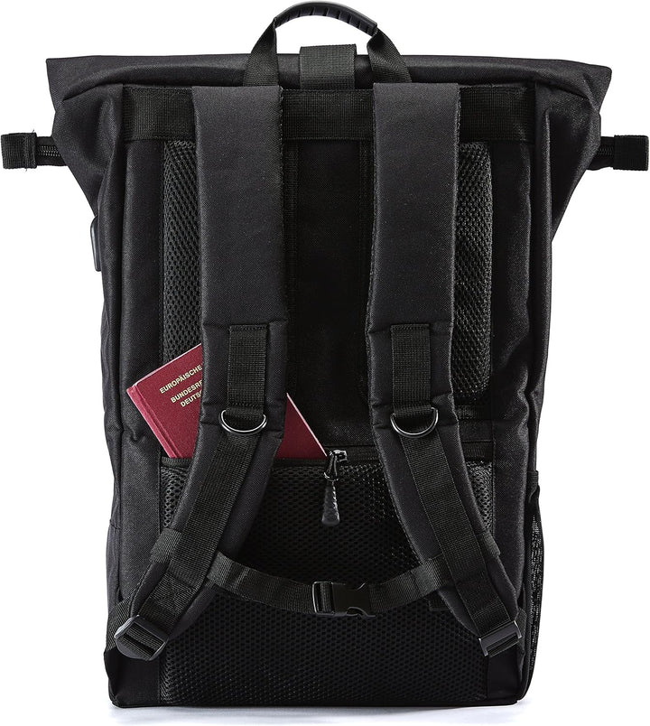 Ela Mo® Rolltop Rucksack Damen - Rollrucksack Anti Diebstahl für Sport & Reisen - Laptoprucksack für