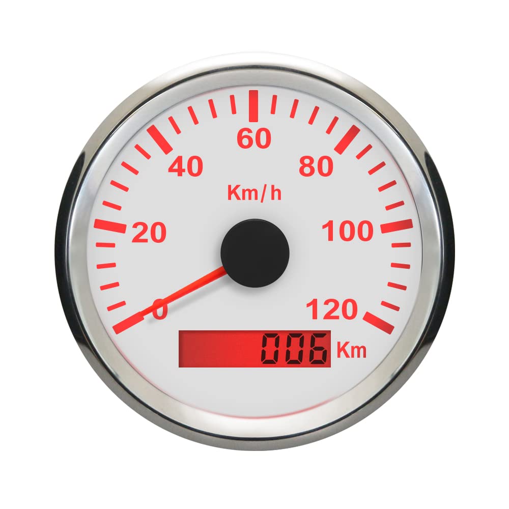 ELING GPS Tacho Kilometerzähler 120KM/H für Auto Marine UTV 85mm 12V/24V mit Hintergrundbeleuchtung