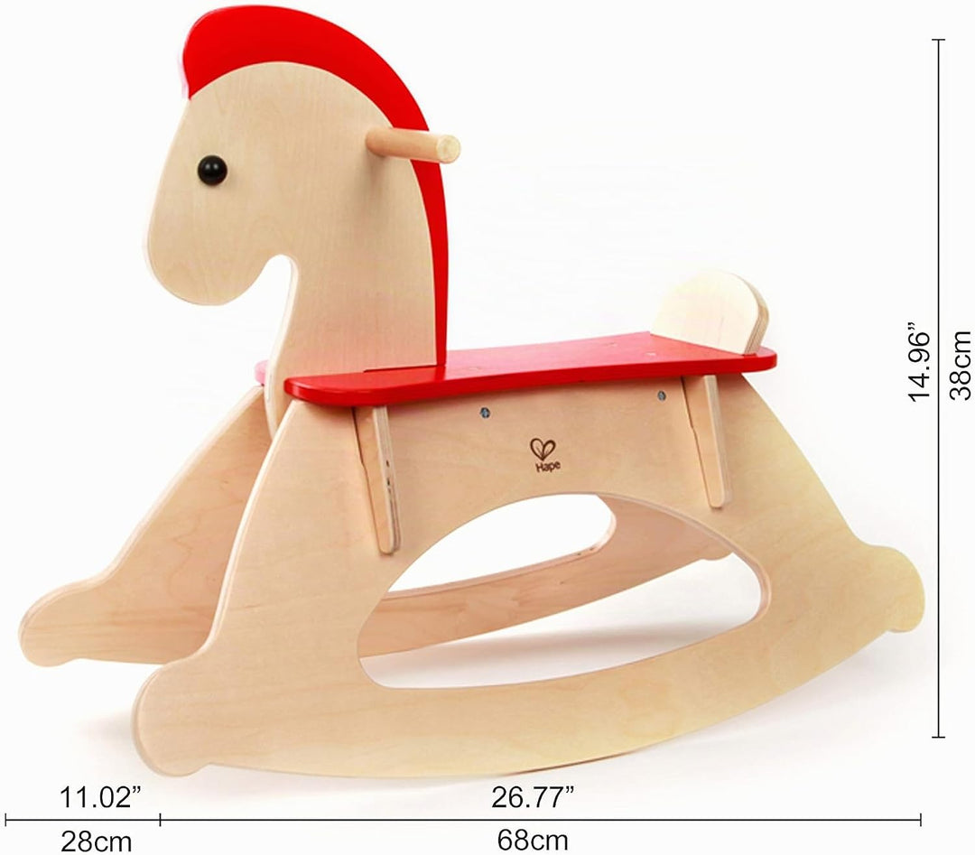 Hape Mitwachsendes Schaukelpferd | Holzschaukelpferd für Kinder, Schaukelpferd zur Schulung des Glei