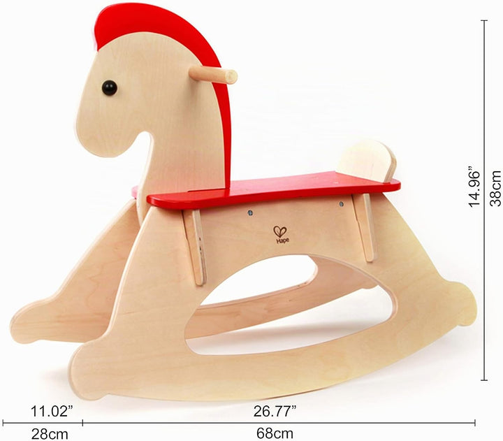 Hape Mitwachsendes Schaukelpferd | Holzschaukelpferd für Kinder, Schaukelpferd zur Schulung des Glei