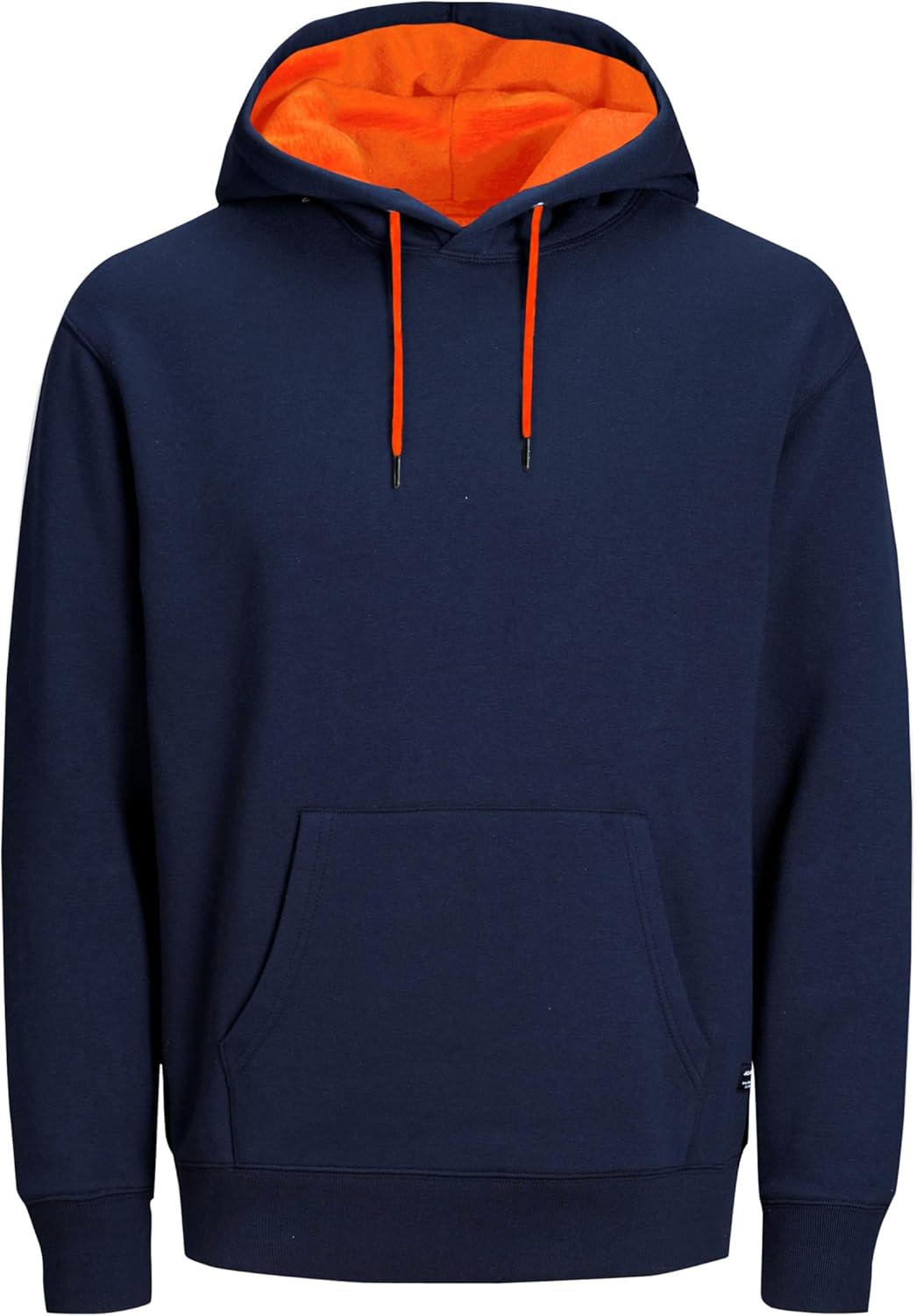 JACK & JONES Herren Basic Hoodie Soft Sweat Hood Jumper Kapuzen Pullover XS Navy Blazer (Shocking Or