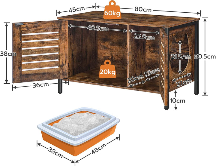 HOOBRO Katzenhaus, Katzenschrank für Katzentoilette, Katzenklo Schrank, Katzenhaus Katzen-Möbel mit