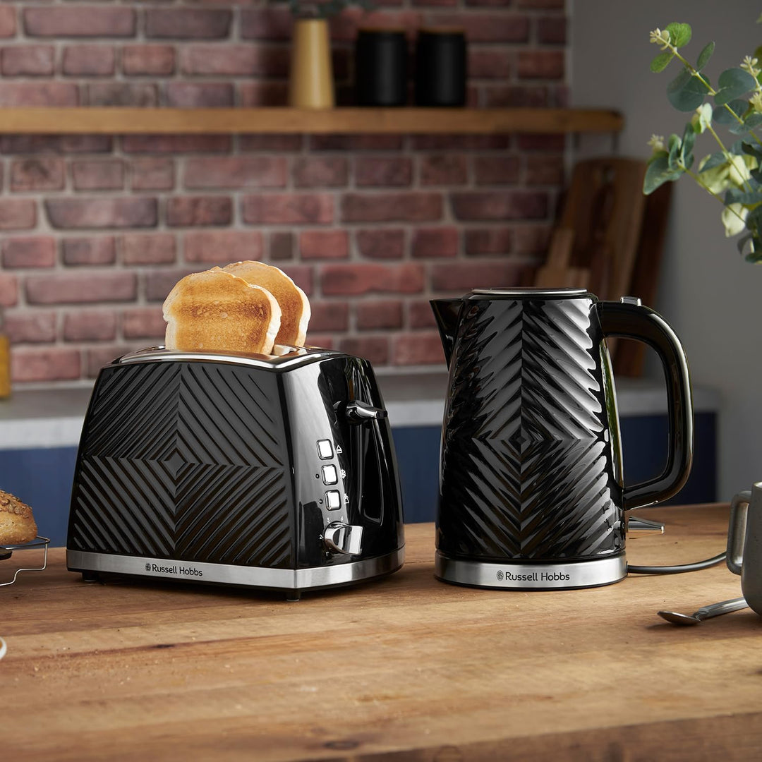 Russell Hobbs 26394 Strukturierter 2-Scheiben-Toaster im 3D-Touch-Design mit Einfrier-, Annullierung