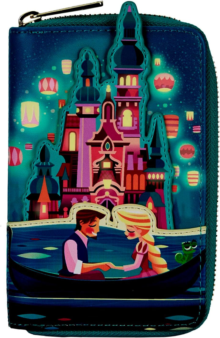 Loungefly Tangled Rapunzel Castle Glow in the Dark Zip Around Wallet