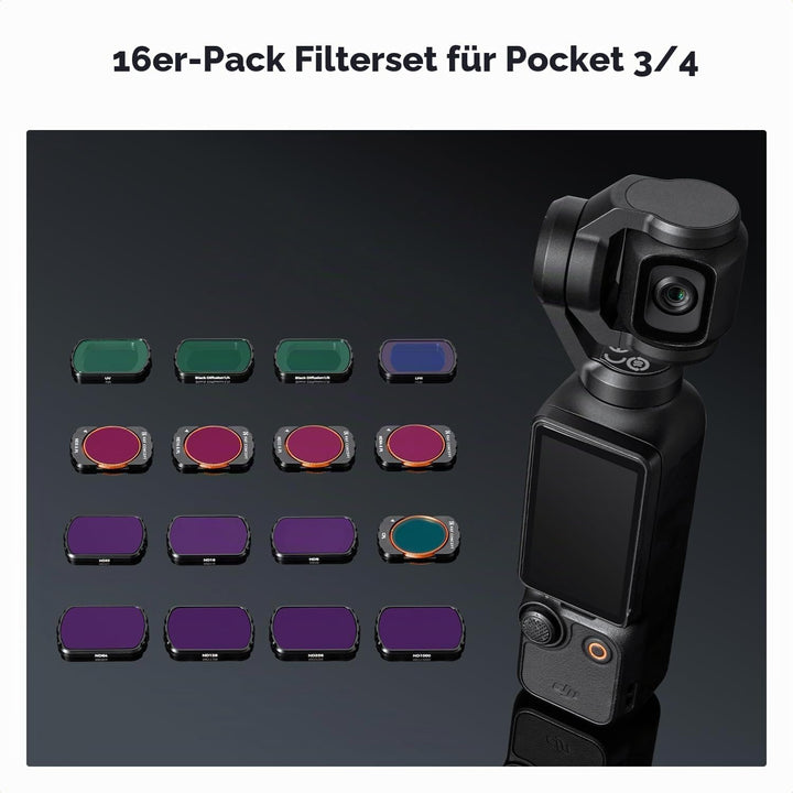 K&amp;F CONCEPT 16er Filter Set kompatibel mit DJI Osmo Pocket 4/3 | 16 Stück Filter Set, kompatibel mit
